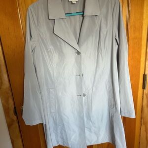 J. Jill Gray Trench Coat with Notched Lapel and Relaxed Fit